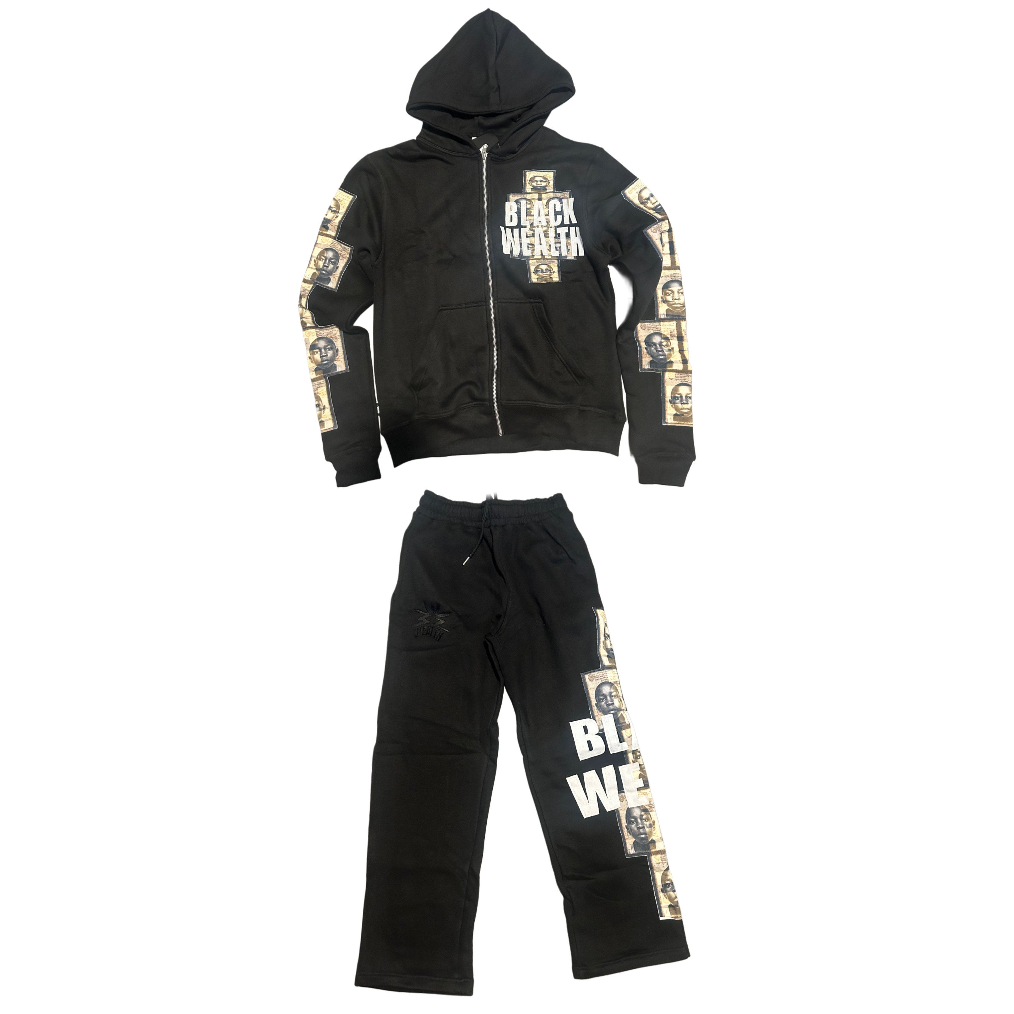 Black Wealth Zip-Up Set