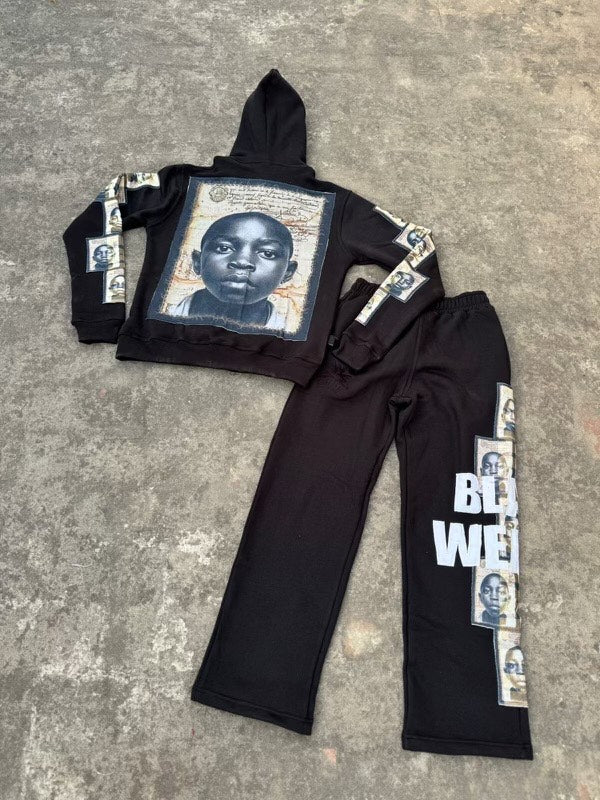 Black Wealth Zip-Up Set